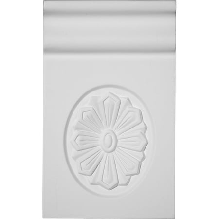 Ekena Millwork Plinth Block, Polyurethane, 6-3/4 in H, 4-1/8 in W, Factory Primed PB04X06X01PM